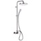Chrome Exposed Pipe Shower System with 10 Inch Rain Shower Head and Hand Shower