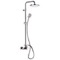 Chrome Exposed Pipe Shower System with 8 Inch Rain Shower Head and Hand Shower