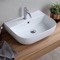 Modern White Ceramic Wall Mounted or Vessel Sink