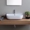 Modern White Ceramic Wall Mounted or Vessel Sink