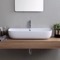 Modern White Ceramic Wall Mounted or Vessel Sink