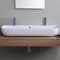 Modern White Ceramic Wall Mounted or Vessel Sink