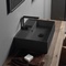 Rectangular Black Ceramic Wall Mounted or Vessel Sink