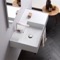 Rectangular Ceramic Wall Mounted Sink With Counter Space, Includes Towel Bar
