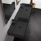 Double Black Ceramic Wall Mounted or Vessel Sink With Counter Space