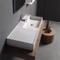 Rectangular Ceramic Wall Mounted or Vessel Sink With Counter Space