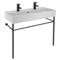 Double Trough Console Sink, Modern, 40 Inch