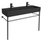 Black Trough Double Console Sink, 48 Inch
