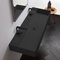 Black Ceramic Trough Wall Mounted or Vessel Sink