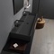 Black Ceramic Trough Wall Mounted or Vessel Sink