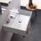 Rectangular Wall Mounted Ceramic Sink With Polished Chrome Towel Bar