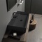 Rectangular Black Ceramic Wall Mounted or Vessel Sink