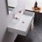 Rectangular Wall Mounted Ceramic Sink With Polished Chrome Towel Bar