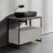 Modern  Console Vanity with Grey Oak Cabinet, 35 Inch
