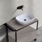 Modern  Console Vanity with Grey Oak Cabinet, 35 Inch