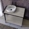 Modern  Console Vanity with Grey Oak Shelf, 35 Inch