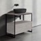 Modern  Console Vanity with Grey Oak Cabinet, 35 Inch