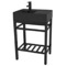 Black Metal Vanity, Console Sink, Modern, 24 Inch