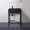 Black Metal Vanity, Console Sink, Modern, 24 Inch