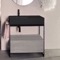 Modern  Console Vanity with Grey Oak Cabinet, 35 Inch