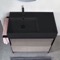 Modern  Console Vanity with Grey Oak Cabinet, 35 Inch