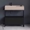 Modern  Console Vanity, Travertine Style Sink, 35 Inch