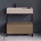 Modern  Console Vanity, Travertine Style Sink, 35 Inch