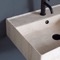 Beige Travertine Design Ceramic Wall Mounted Sink With Counter Space, Towel Bar Included