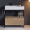 Modern  Console Vanity, Marble Style Sink, 35 Inch
