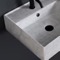 Marble Design Ceramic Wall Mounted or Vessel Sink With Counter Space