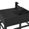 Small Black Console Sink Vanity, Modern, 24 Inch
