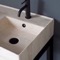 Small Modern Console Sink Vanity, Travertine Style Sink, 24 Inch