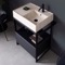 Modern  Console Vanity, Travertine Style Sink, 27 Inch