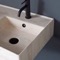 Beige Travertine Design Ceramic Wall Mounted Sink With Counter Space, Towel Bar Included