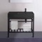 Black Modern Console Sink Vanity, 32 Inch