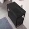 Black Modern  Console Vanity, 35 Inch