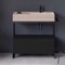 Modern  Console Vanity, Travertine Style Sink, 35 Inch