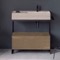 Modern  Console Vanity, Travertine Style Sink, 35 Inch