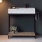 Modern  Console Vanity, Marble Style Sink, 35 Inch