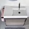 Modern  Console Vanity with Grey Oak Cabinet, 35 Inch