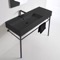 Black Modern Console Sink, 40 Inch