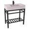 Modern Console Sink Vanity, Pink Ceramic Sink, 32 Inch