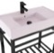 Modern Console Sink Vanity, Pink Ceramic Sink, 32 Inch