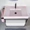 Modern  Console Vanity, Pink Ceramic Sink, 35 Inch