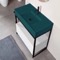 Modern  Console Vanity, Green Ceramic Sink, 35 Inch