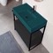 Modern  Console Vanity, Green Ceramic Sink, 35 Inch