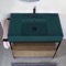 Modern  Console Vanity, Green Ceramic Sink, 35 Inch