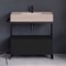 Modern  Console Vanity, Travertine Style Sink, 35 Inch