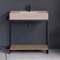 Modern  Console Vanity, Travertine Style Sink, 35 Inch