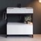Modern  Console Vanity, Marble Style Sink, 35 Inch